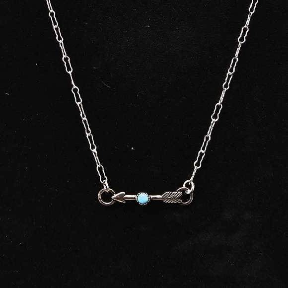 Sterling Silver And Turquoise Earring And Necklace Set-Handmade *NWOT* - Picture 2 of 5